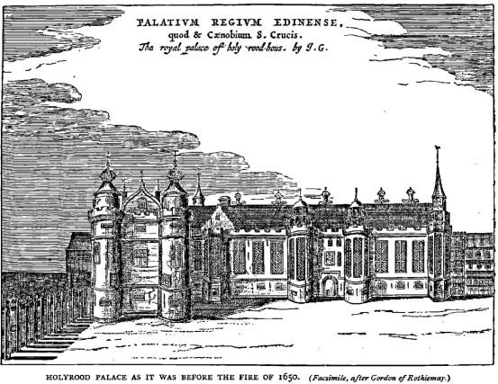 Holyrood antes del incendio de 1650