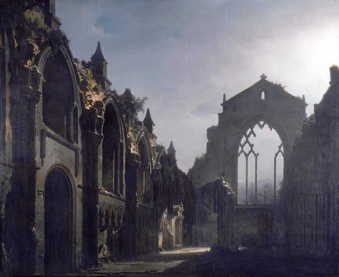 Holyrood-ruinas-en-Louis-Daguerre,-1824